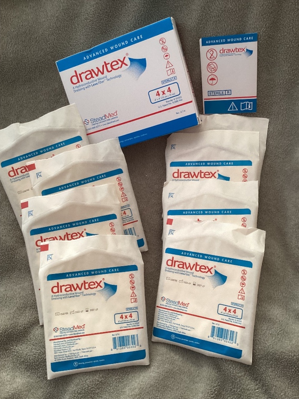 Drawtex  Hydroconductive Wound Dressing 00302 4x4 Box of 8 Exp 7/2027